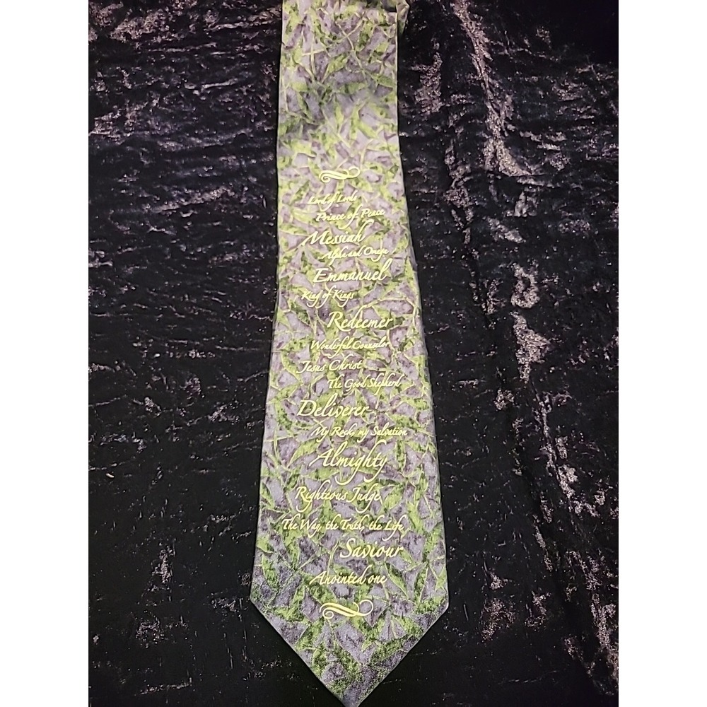 Vintage Eagle Neckwear Mens Neck Tie Blue Green Professional Preacher Suit